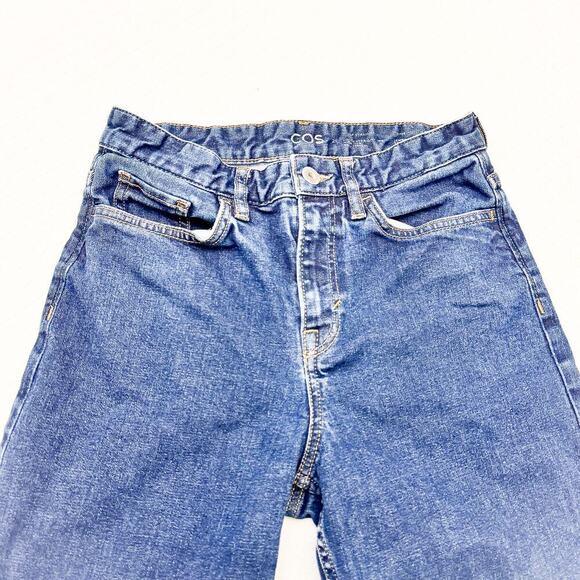 COS High Rise Loose Straight Full Length Dark Wash Denim Jeans Size 25 - Picture 4 of 10